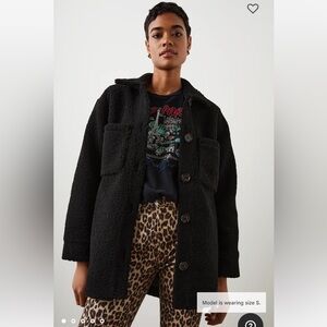 Rails Connie Shirt Jacket in Black Teddy XS